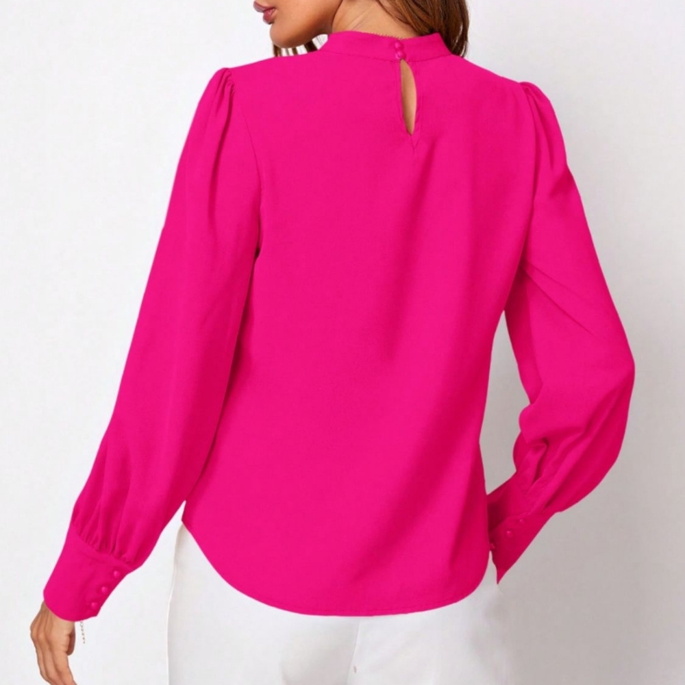 Ruched Reflections Blouse - Hot Pink - Picture 4 of 5